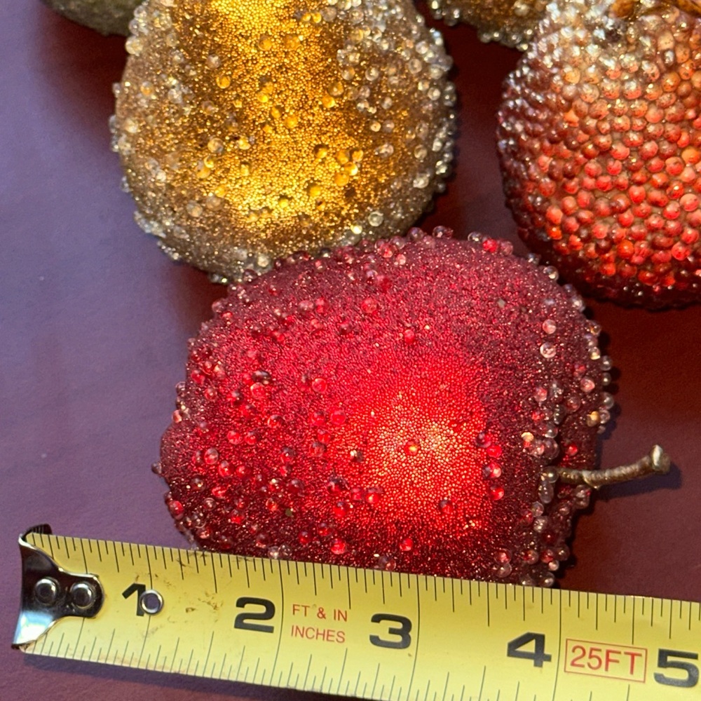 Apples Pears Beaded Sugar Frosted Fruit Decor - Picture 6 of 9